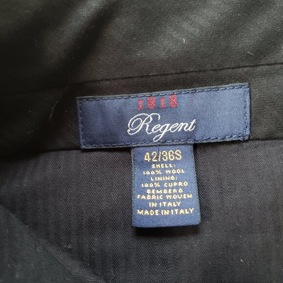 Brooks Brothers 1818 Regent Black Wool Suit Estrato 42/36 S - Picture 15 of 16